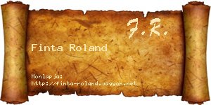 Finta Roland névjegykártya